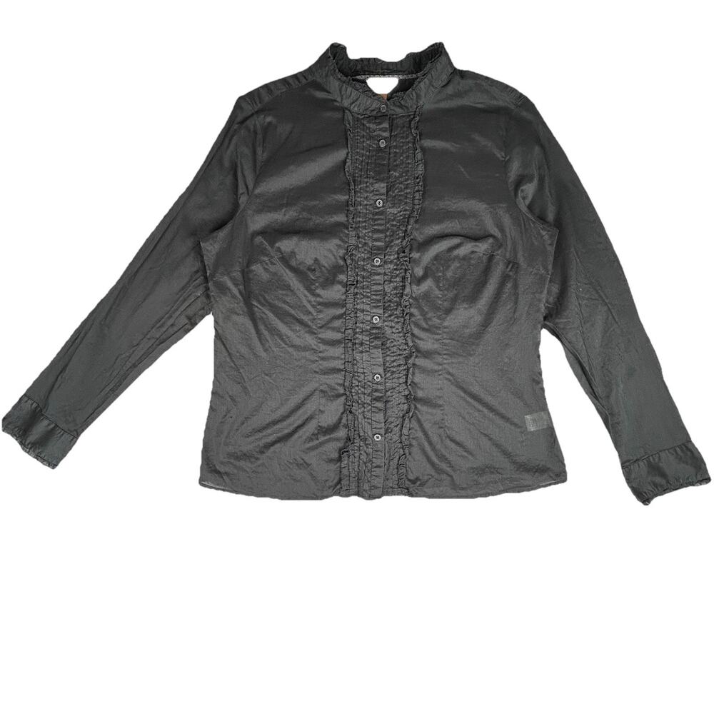 Sonoma sheer cotton button up blouse Historical accents, Whimsigoth Womens Sz XL